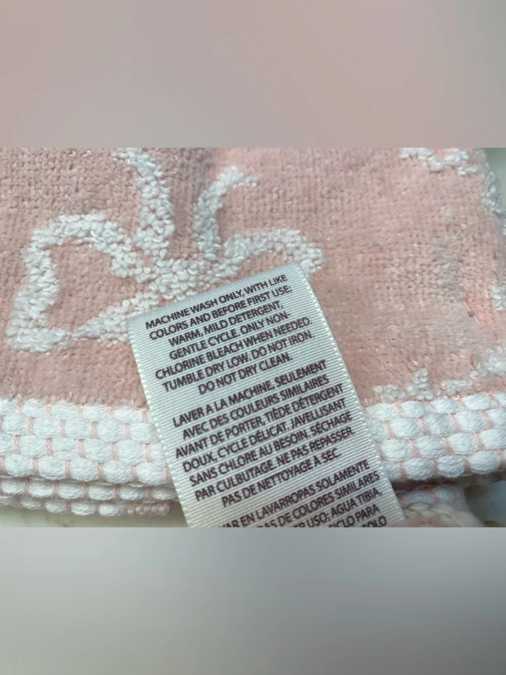 Laura Ashley ❤️Kate Bow (2)Hand  &(2) Tip Towel Set Pink NWT